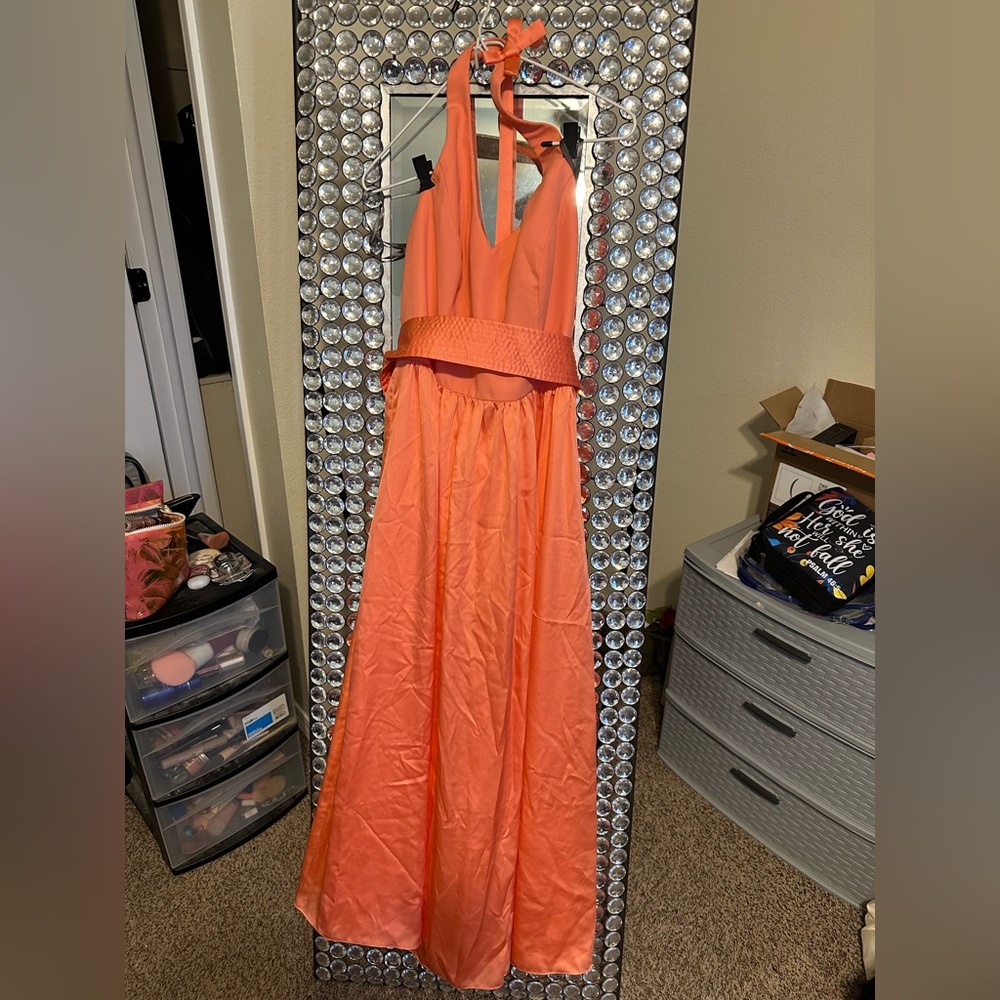 Coral Halter Dress